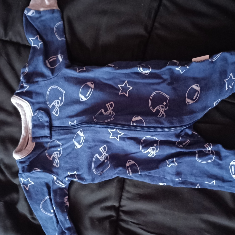Gerber Navy Blue Football Print One-Piece Bodysuit